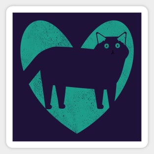 Cat Lover Heart - Turquoise Sticker